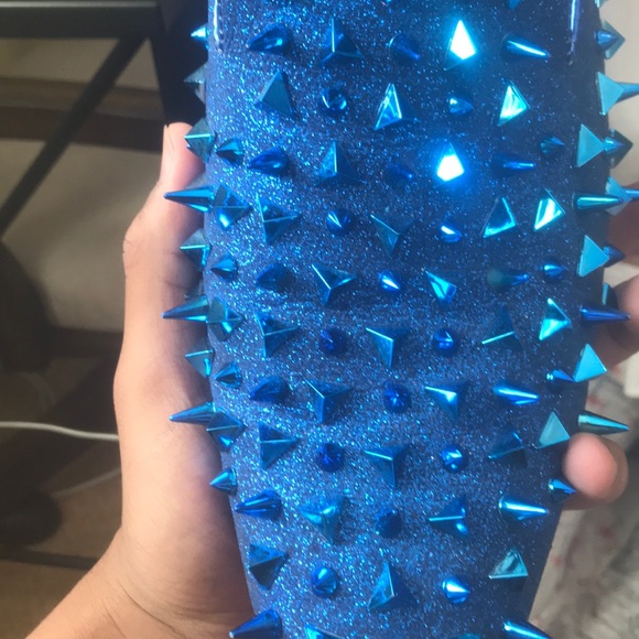 blue sparkly spikes dress shoes main image 5